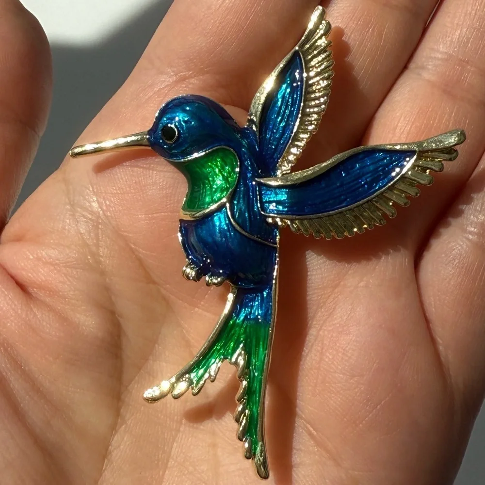 BROOCH Hummingbird Brooch | Enamel Bird Pin Jewelry
Brooch - Picture 6 of 11